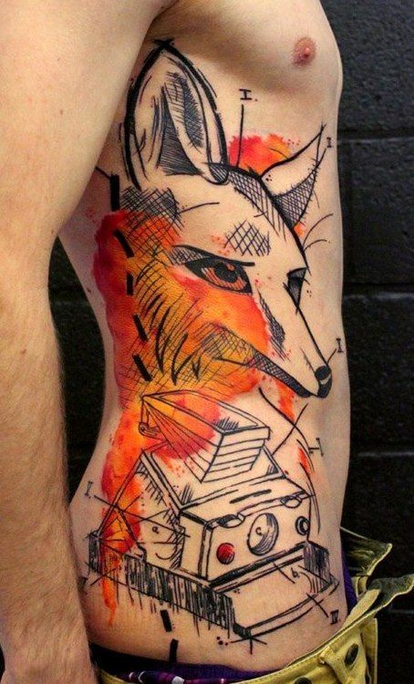 Fox Tattoo On Side