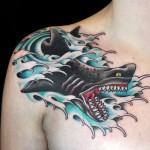 Japanese Style Shark Tattoo