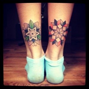 Mandala Leg Tattoos By Martynas Snioka