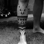 Maori Half Leg Tattoo