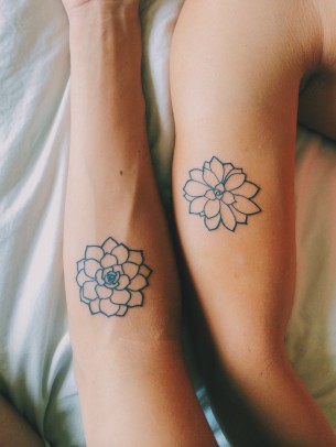 Matching Flowers Tattoos
