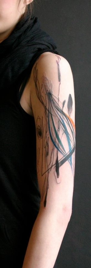 Abstract Watercolor Arm Tattoo By Dead Romnanoff
