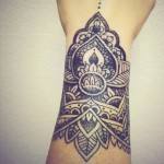 Beautiful Black Mandala Wrist Tattoo