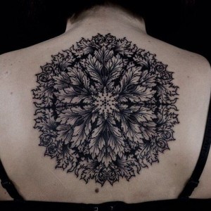 Black Back Floral Tattoo