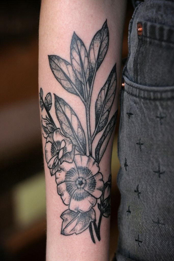 Floral Tattoo By Kirsten Holliday