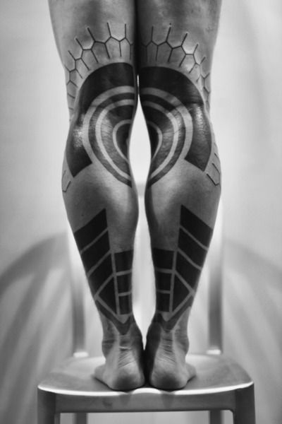 geometric leg tattoos