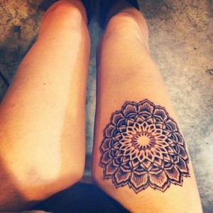 Beautiful Mandala Thigh Tattoo