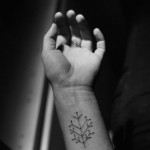 Minimal Geometric Tree Tattoo On Wrist