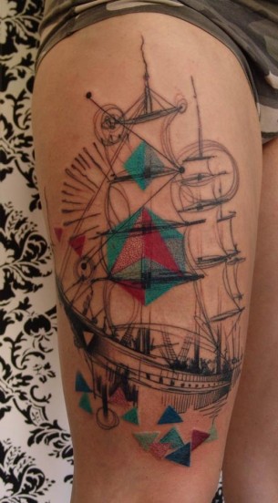 Ship Tattoo By Dead Romanoff