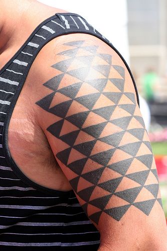 Hawaiian Geometric Tattoo Sleeve