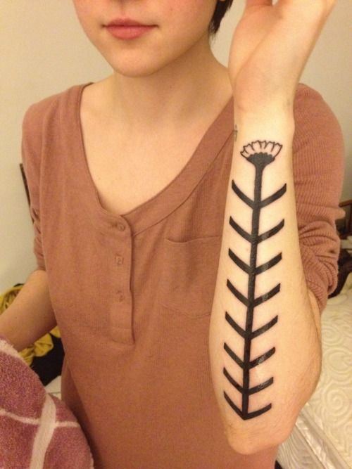 Line Flower Tattoo