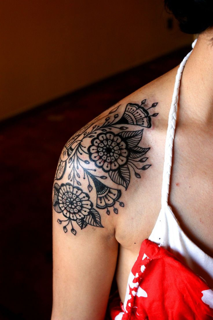 Ornamental Flower Tattoo Done By Baylen Levore