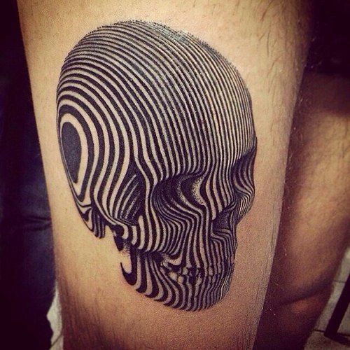 Amazing 3D Optical Skull Tattoo