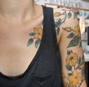 Beautiful Yellow Flowers Tattoo