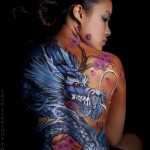 Blue Dragon Full Back Tattoo