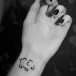 Elephant Outline Wrist Tattoo