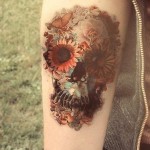 Flowery Skull Tattoo
