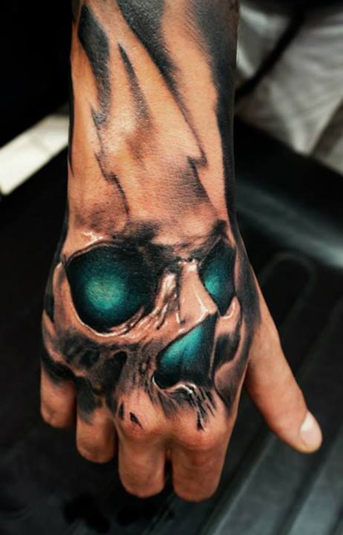3D hand tattoo