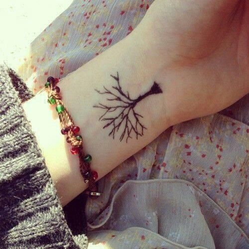Minimal Tree Wrist Tattoo
