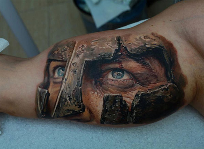 Realistic Gladiator Tattoo