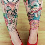 Owl & Deer Tattoo