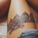 Pink & Black Garter Tattoo