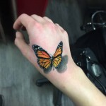 3D Butterfly Hand Tattoo