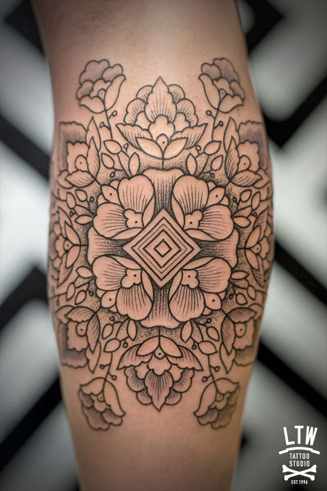 Flowery Mandala Tattoo
