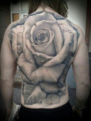 Rose Full Back Tattoo