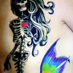 Skeletal Mermaid Tattoo