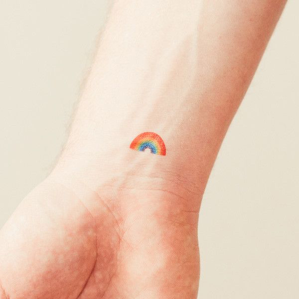 Tiny Rainbow Wrist Tattoo