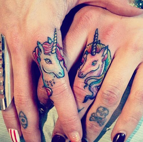 Unicorn Finger Tattoos