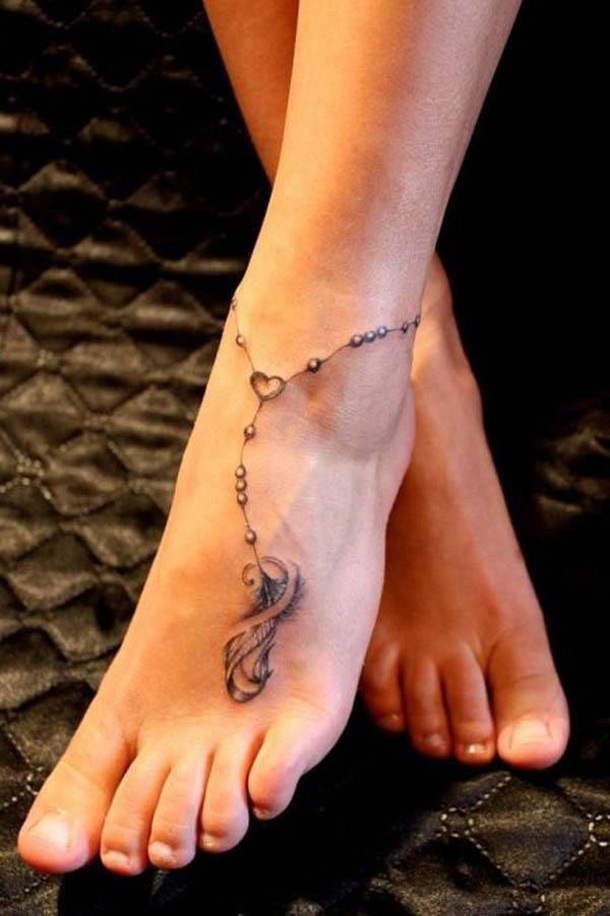 Cute Ankle Chain Tattoo