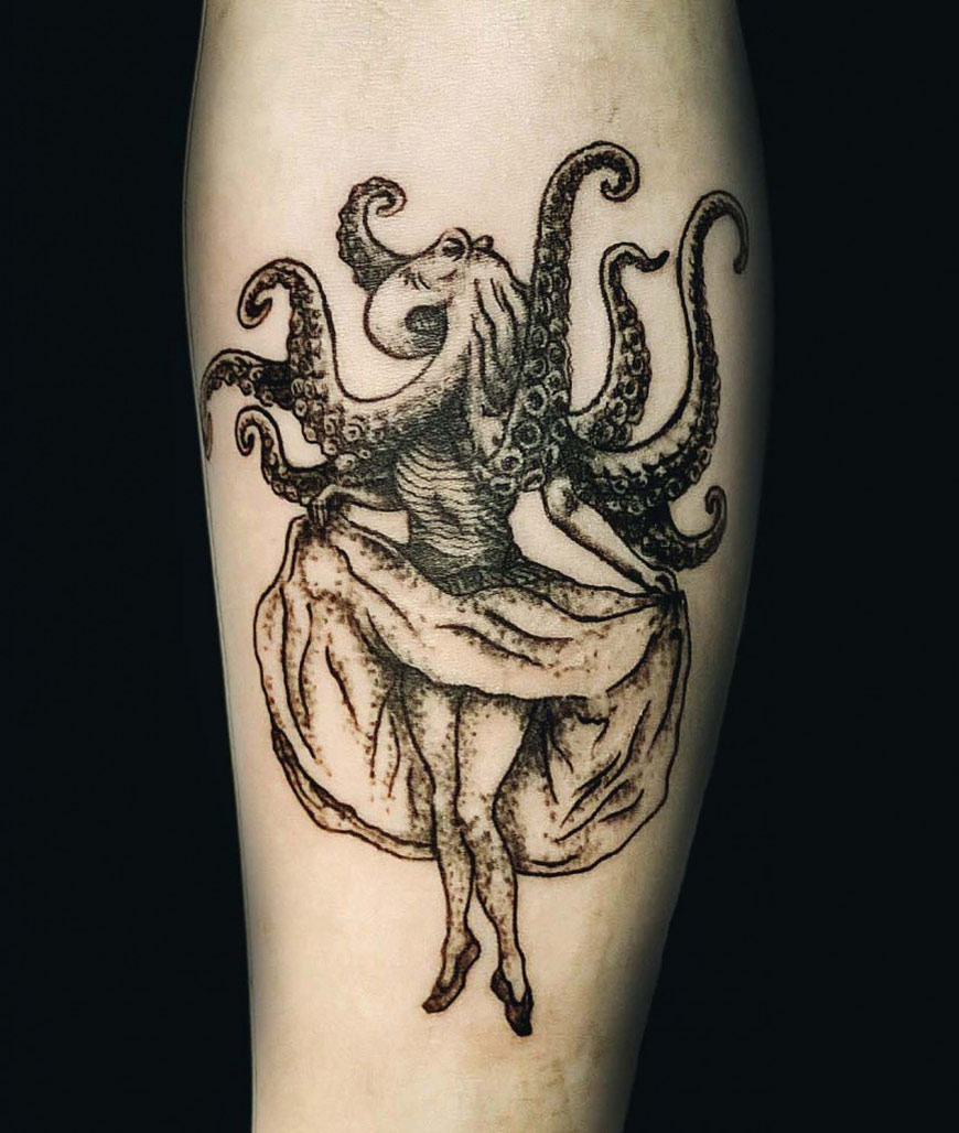 Dancing Octopus Tattoo