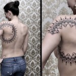 Dots Lines Shoulder Tattoo
