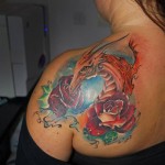 Dragon & Roses Tattoo