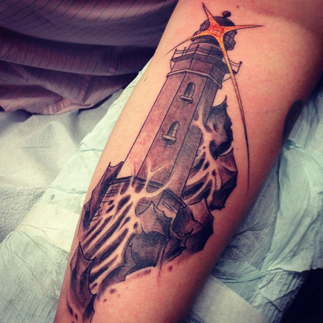 Lighthouse Arm Tattoo