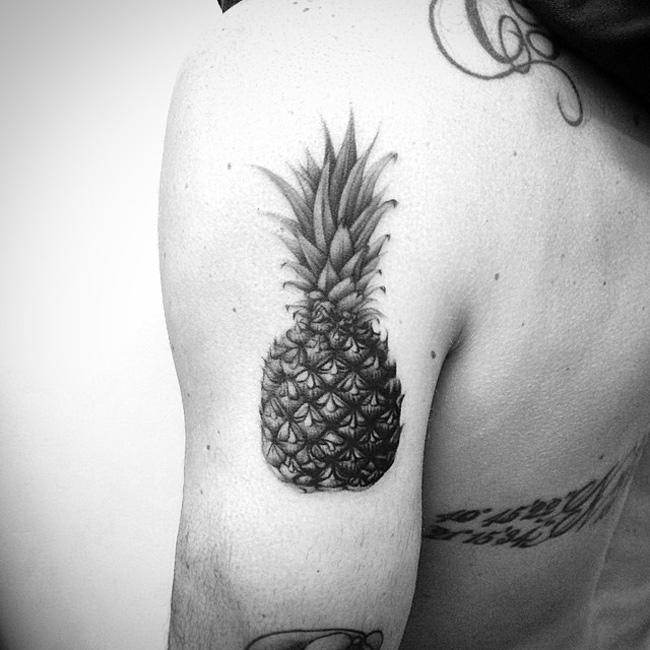 Realistic Pineapple Tattoo