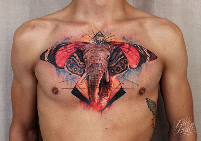 Elephant & Moth Chest Piece