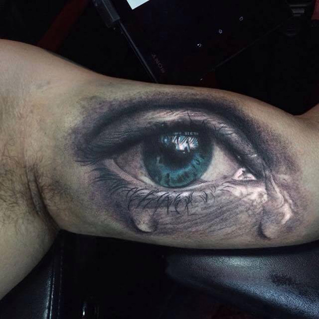 Realistic Eye Arm Tattoo