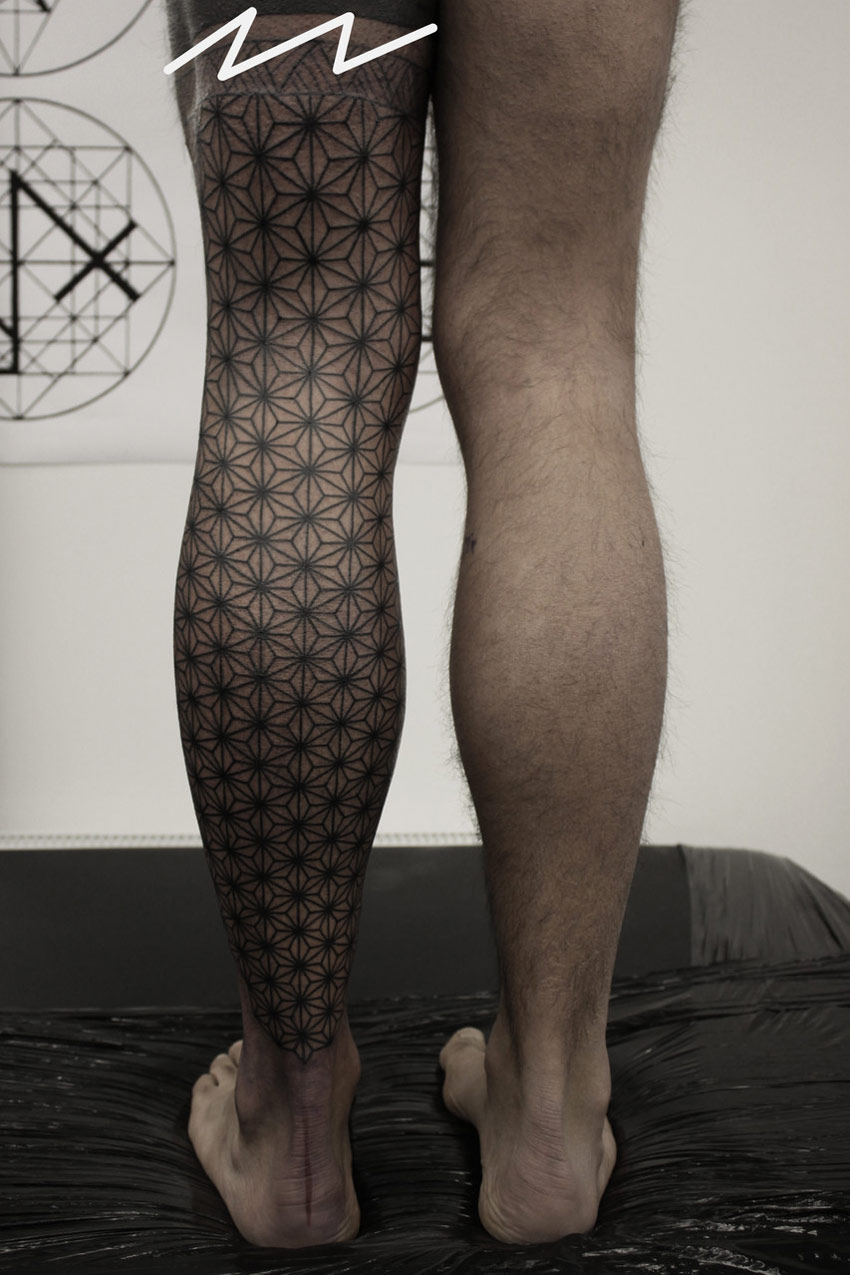 Geometric Leg Tattoo