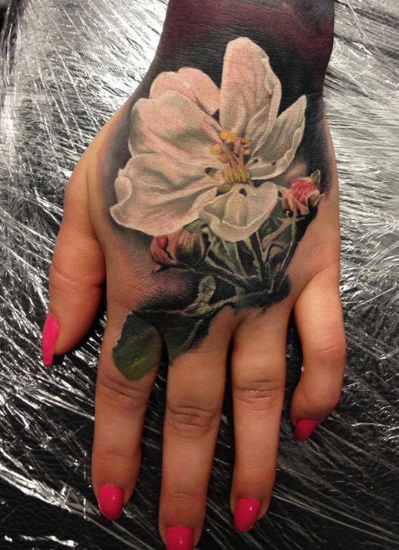 Snowdrop Hand Tattoo