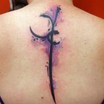 Abstract Watercolor Back Tattoo