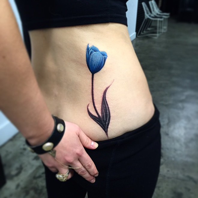 Blue Tulip Tattoo