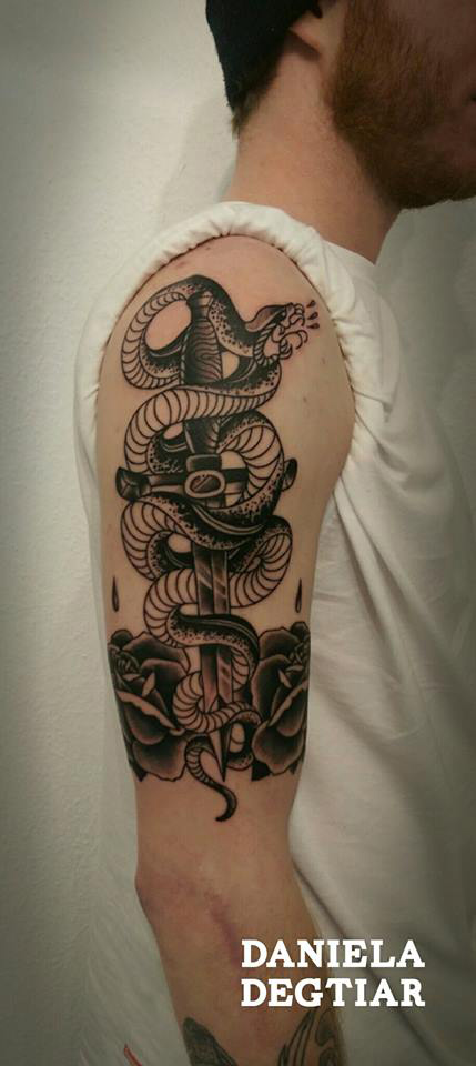 Snake & Dagger Tattoo