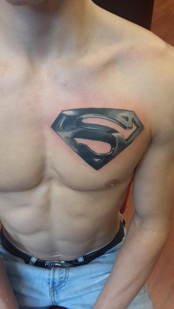 Superman Chest Tattoo