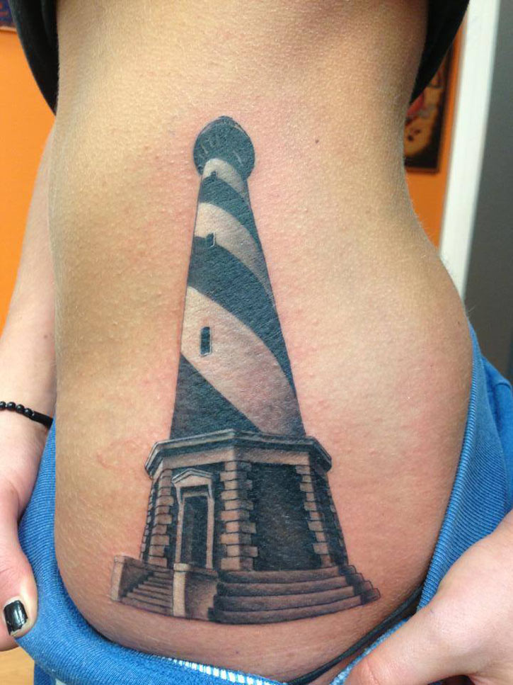 Lighthouse Side Tattoo