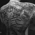 Biomechanical Full Back Tattoo