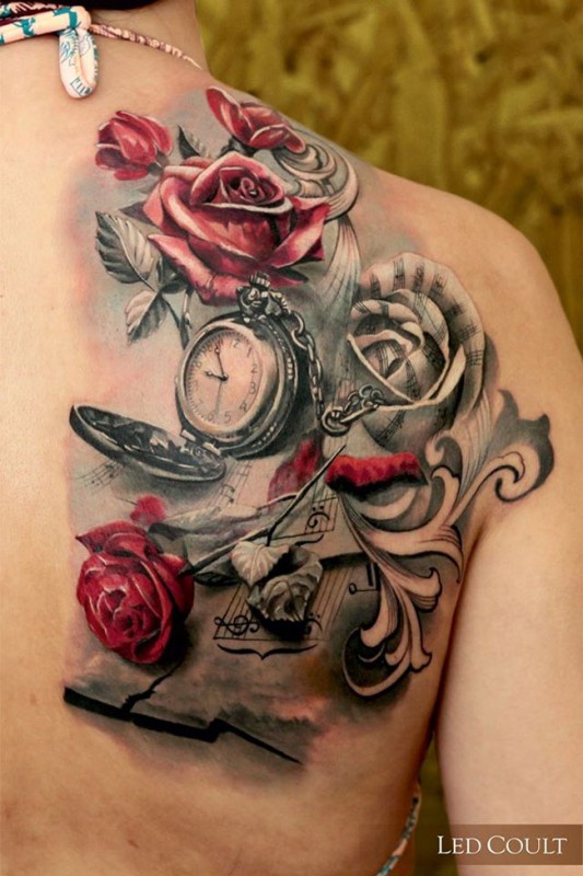 Music & Roses Tattoo