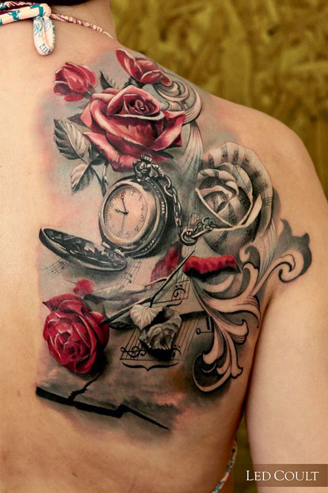 Music & Roses Tattoo